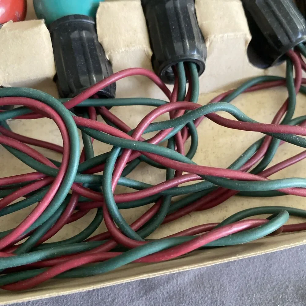 Vintage 2 Wire Christmas Tree Light Strand C-9 Sears-Roebuck Original Box